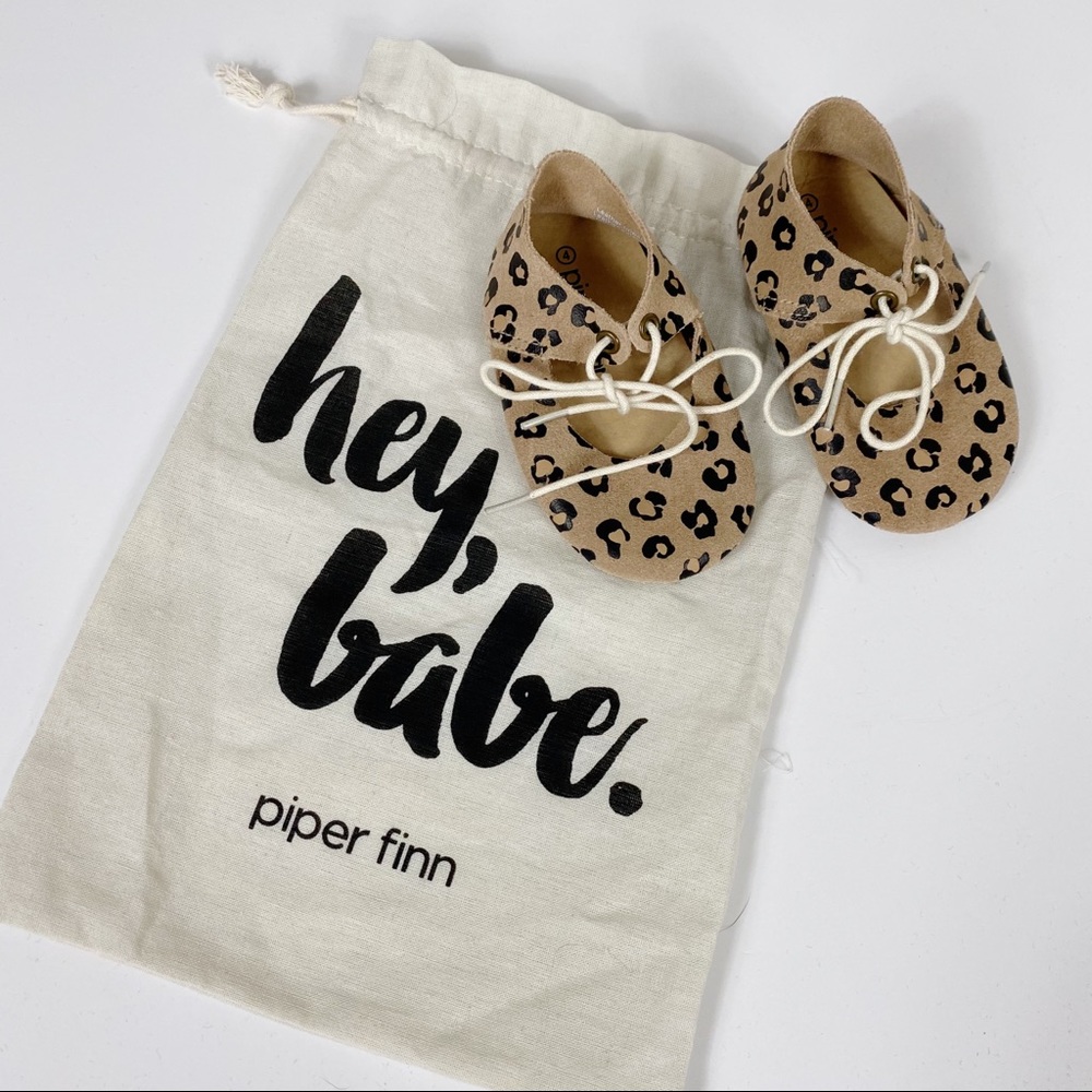 Piper Finn leopard print moccs Mary Jane flats